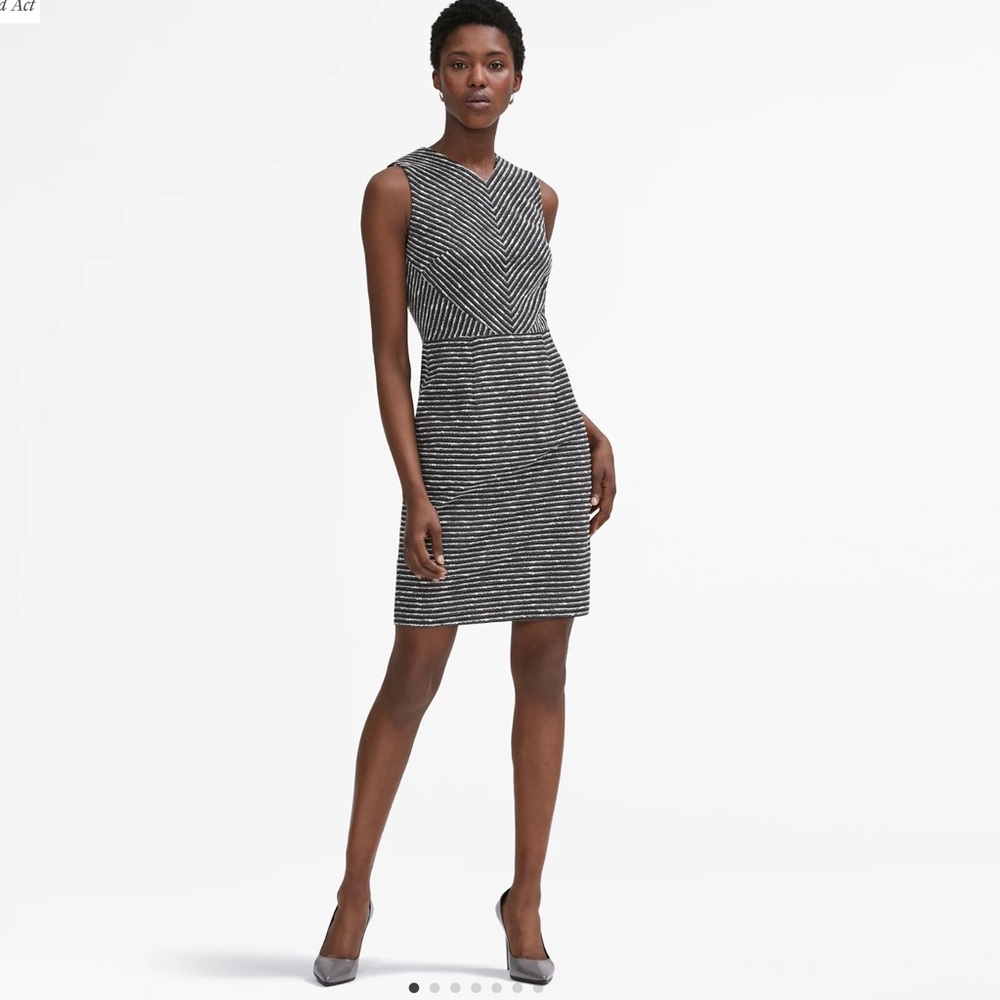 MM. LAFLEUR The Reanna Dress-Yarn Stripe Black and White Size 6
